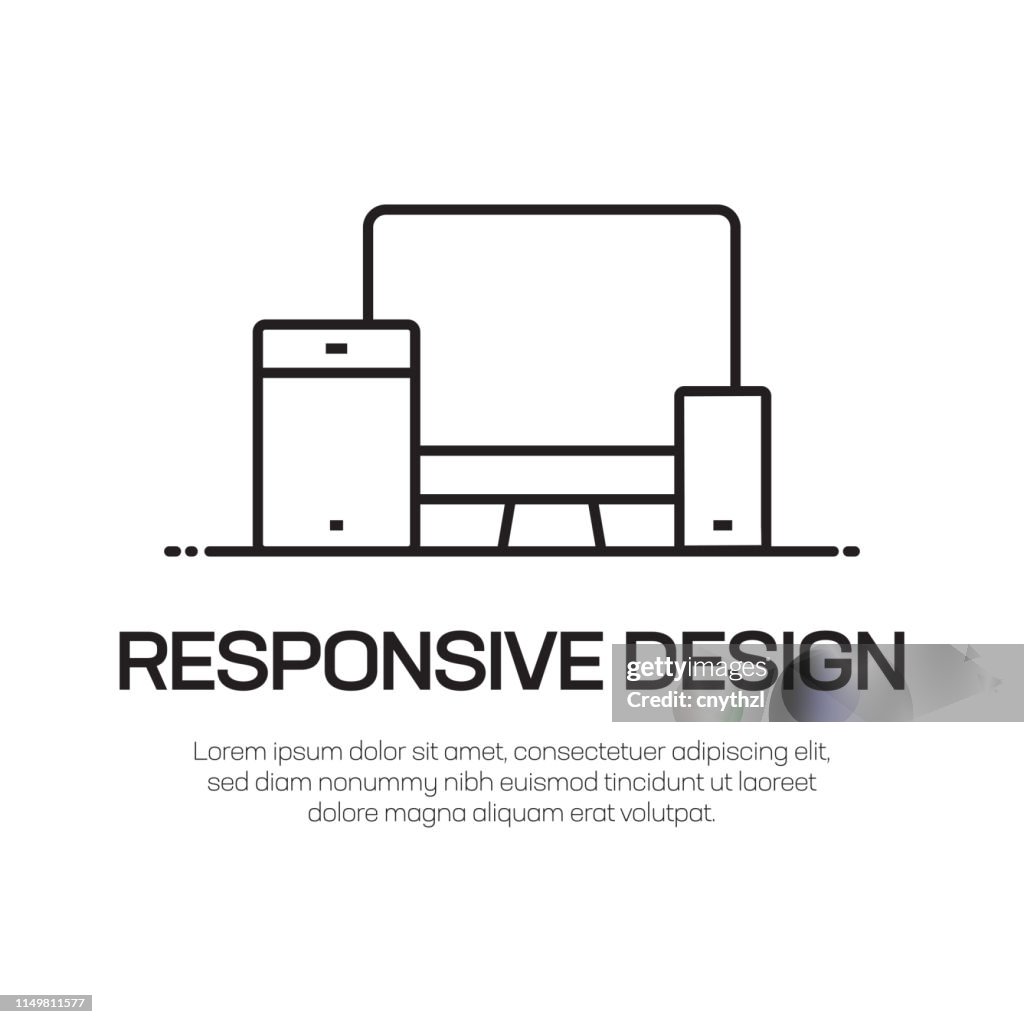 Icono de línea vectorial de diseño adaptable-icono de línea delgada simple, elemento de diseño de calidad premium