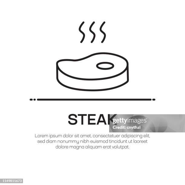 steak vector line icon - simple thin line icon, premium quality design element - pork tenderloin sauce stock illustrations