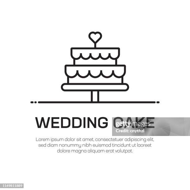 wedding cake vector line icon - simple thin line icon, premium quality design element - wedding cake stock illustrations