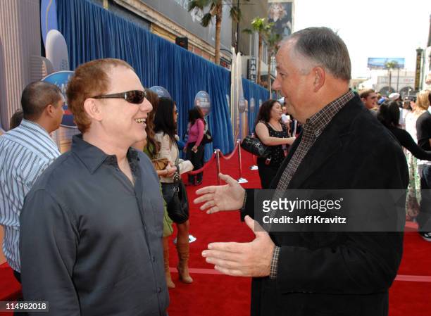 Danny Elfman and Dick Cook during "Meet The Robinsons" Los Angeles Premiere - Red Carpet at El Capitan Theatre in Hollywood, California, United...