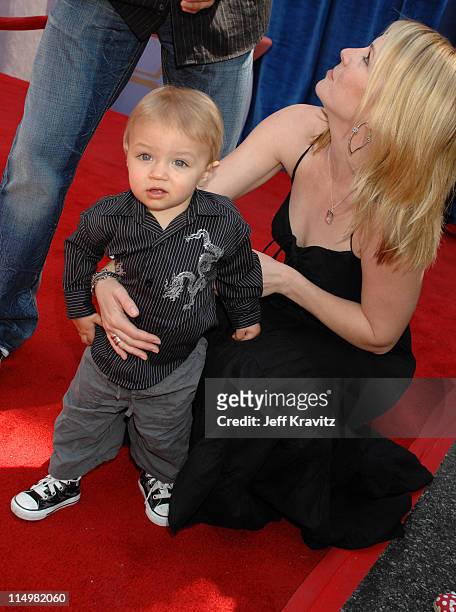 Melissa Joan Hart and Mason Wilkerson during "Meet The Robinsons" Los Angeles Premiere - Red Carpet at El Capitan Theatre in Hollywood, California,...