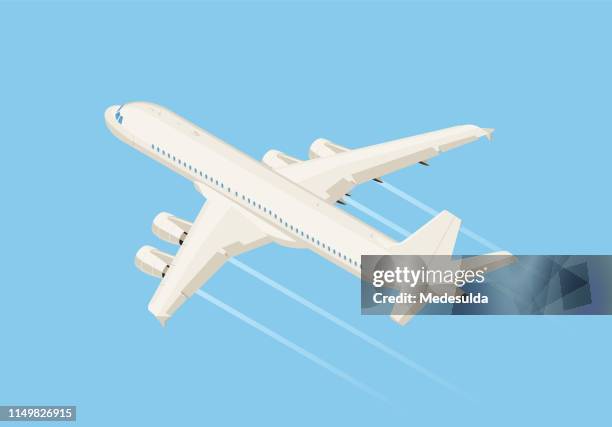 ilustraciones, imágenes clip art, dibujos animados e iconos de stock de isométrica - ala de avión