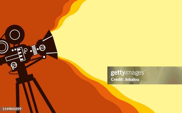 horizontale poster vintage camera movie ankündigung - filmfestival stock-grafiken, -clipart, -cartoons und -symbole