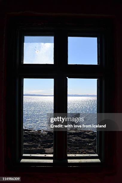 view sea from lighthouse - akranes bildbanksfoton och bilder