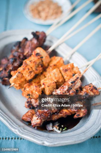 satays - tempe stock pictures, royalty-free photos & images