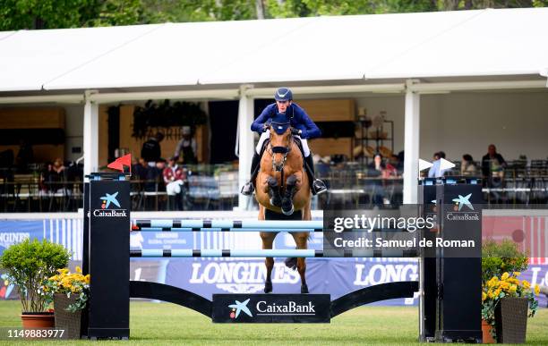 Scott Brash competes during Madrid-Longines Champions, the International Global Champions Tour at Club de Campo Villa de Madrid on May 17, 2019 in...