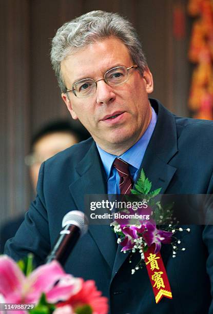 Tom Albanese, chief executive officer of Rio Tinto Plc, speaks during news conference in Beijing, China, on Wednesday, June 1, 2011. Rio Tinto Group,...