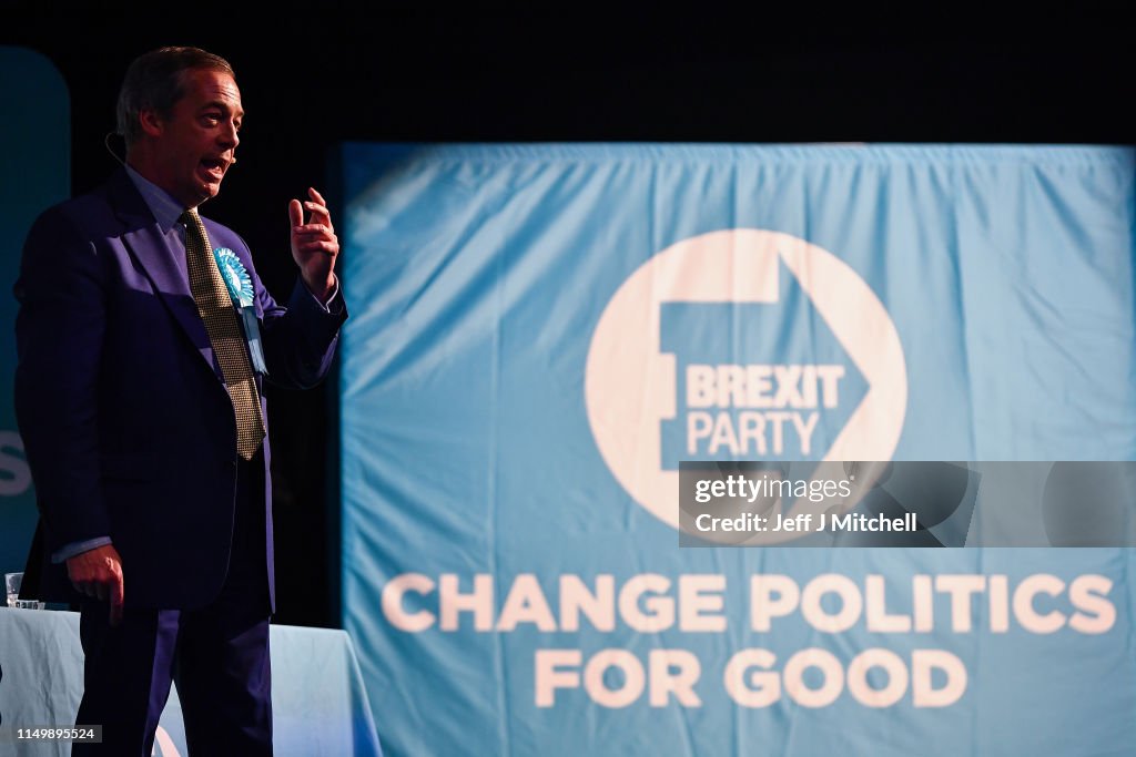 Nigel Farage Holds Brexit Party Rally In Scotland