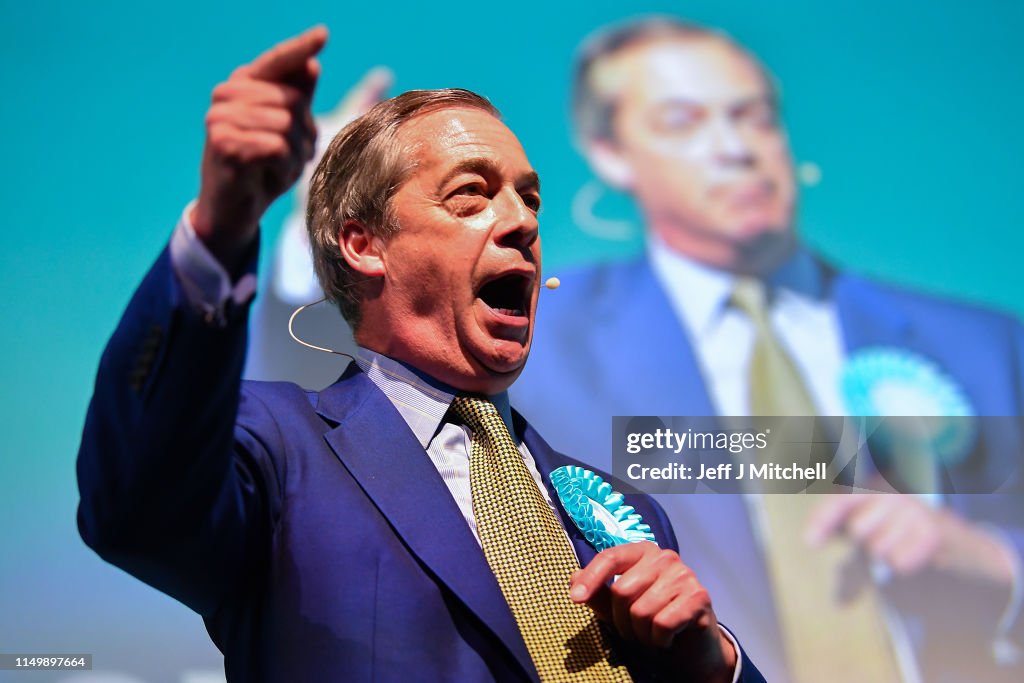 Nigel Farage Holds Brexit Party Rally In Scotland