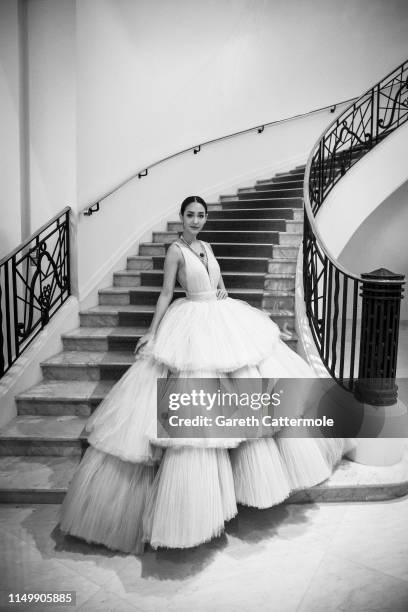 Peechaya Wattanamontree leaves the Martinez Hotel during the 72nd annual Cannes Film Festival on May 17, 2019 in Cannes, France.