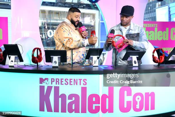 Khaled is interviewed by Sway Calloway as "MTV Presents: Khaled Con," a DJ Khaled-hosted fan event in MTV's Times Square Studio, celebrating the...