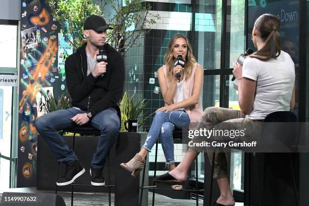 Mike Caussin and Jana Kramer visit the Buiid Series to discuss their podcast 'Whine Down with Jana and Mike' at Build Studio on May 17, 2019 in New...