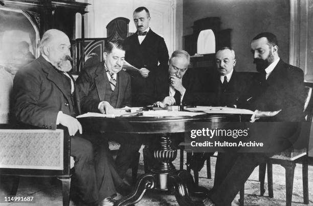 Peace treaty is signed at Ouchy Castle in Lausanne, Switzerland, at the end of the Italo-Turkish War, 18th October 1912. It was known as the Treaty...