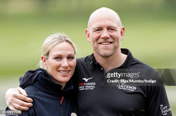 Zara Tindall and Mike Tindall attend the ISPS Handa Mike Tindall Celebrity Golf Classic at The Belfry on May 17, 2019 in Sutton Coldfield, England.