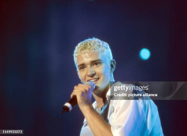 Justin Timberlake von "N'Sync", amerikanische Boygroup, in München, Deutschland 1997. Justin Timberlake of American boy band "N'Sync" at Munich,...