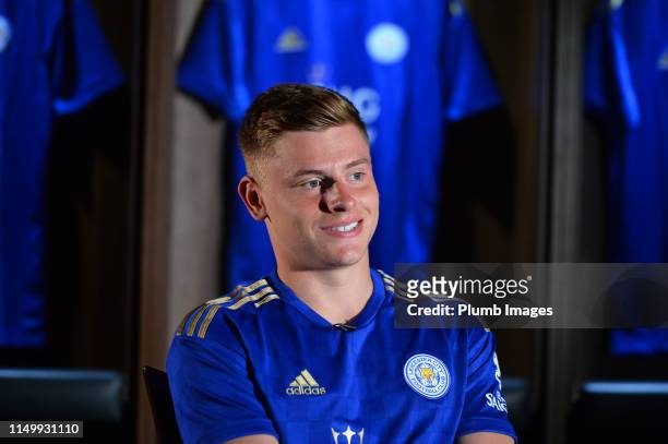 Harvey Barnes signs a new contract at Leicester City at King Power Stadium on June 14, 2019 in Leicester, England.