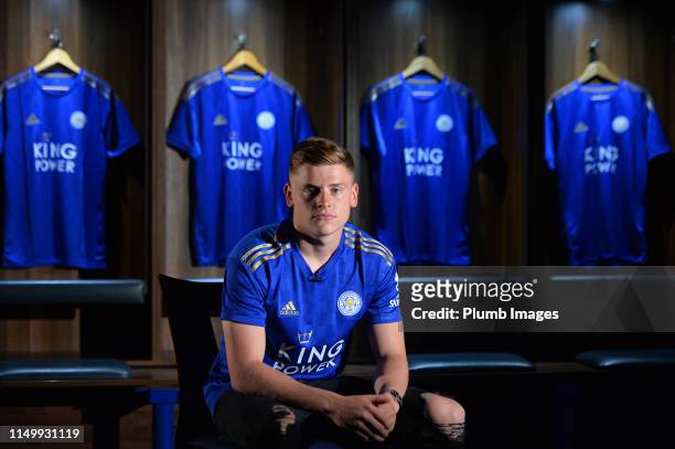 Harvey Barnes signs a new contract at Leicester City at King Power Stadium on June 14, 2019 in Leicester, England.