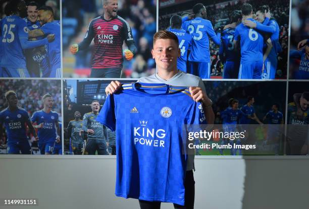 Harvey Barnes signs a new contract at Leicester City at King Power Stadium on June 14, 2019 in Leicester, England.