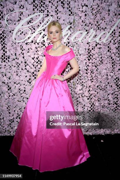 Elle Fanning attends the Chopard Love Night dinner on May 17, 2019 in Cannes, France.