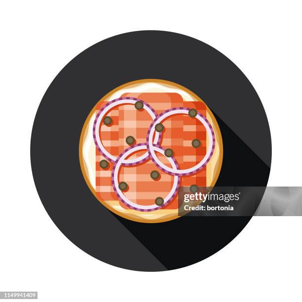 cream cheese and lox bagel icon - caper stock illustrations