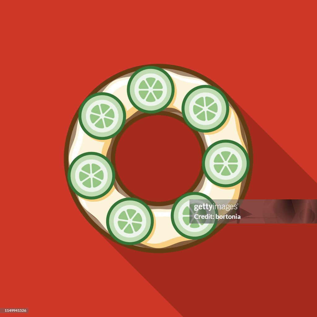 Cucumber and Cream Cheese Bagel Icon