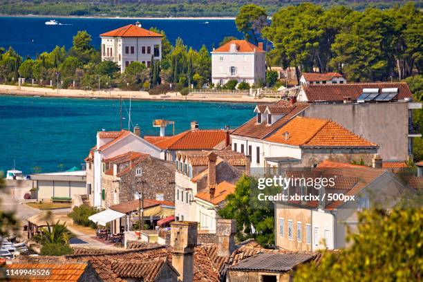 island of zlarin waterfront and architecture view - sibenik croatia stock pictures, royalty-free photos & images
