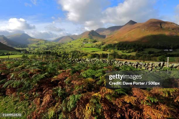 autumn view through the newlands valley, allerdale, lake distric - north west province south africa stock pictures, royalty-free photos & images