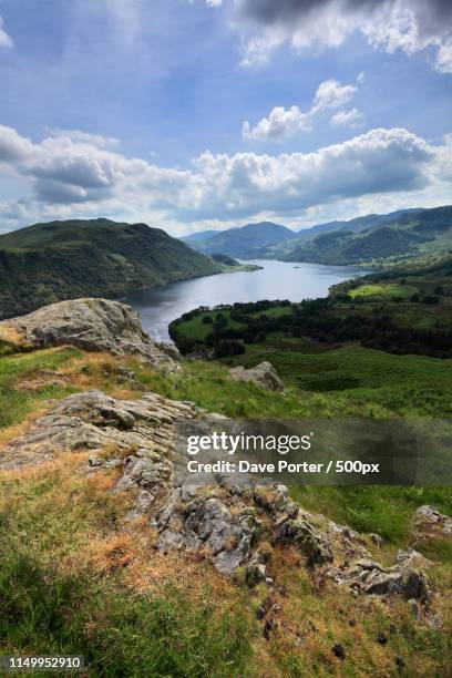 view of ullswater from green hill crag, gowbarrow fell, lake dis - north west province south africa stock pictures, royalty-free photos & images