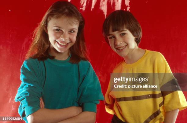 Tami Stronach und Barret Oliver aus dem Spielfilm "Die unendliche Geschichte", in München, Deutschland 1984. Child actors Tami Stronach and Barret...