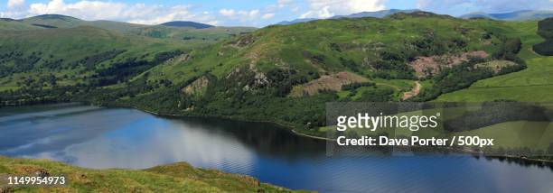 view of ullswater from arthurs pike fell, martindale, lake distr - north west province south africa stock pictures, royalty-free photos & images