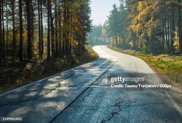 bright fall colors by the autumn road in finland - teemu tretjakov stock pictures, royalty-free photos & images