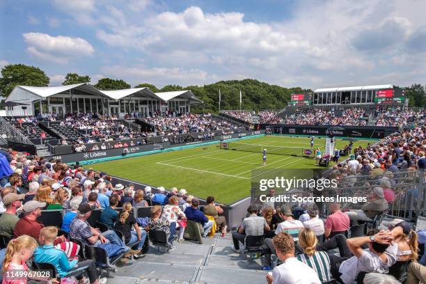 Kiki Bertens , Johanna Larsson on centre court during the Libema Open Day 4 at the Autotron on June 11, 2019 in 's-Hertogenbosch Netherlands