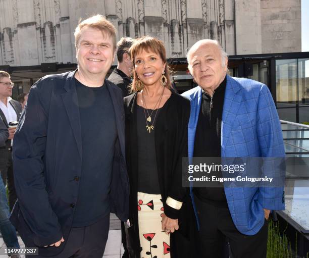 Rob Stringer, Sylvia Rhone and Doug Morris attend the City Of Hope - Sylvia Rhone Spirit Of Life Kickoff Breakfast In New York on June 14, 2019 in...