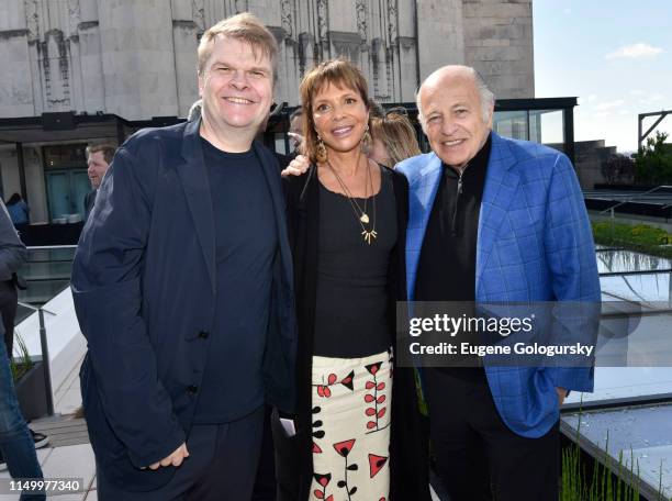 Rob Stringer, Sylvia Rhone and Doug Morris attend the City Of Hope - Sylvia Rhone Spirit Of Life Kickoff Breakfast In New York on June 14, 2019 in...