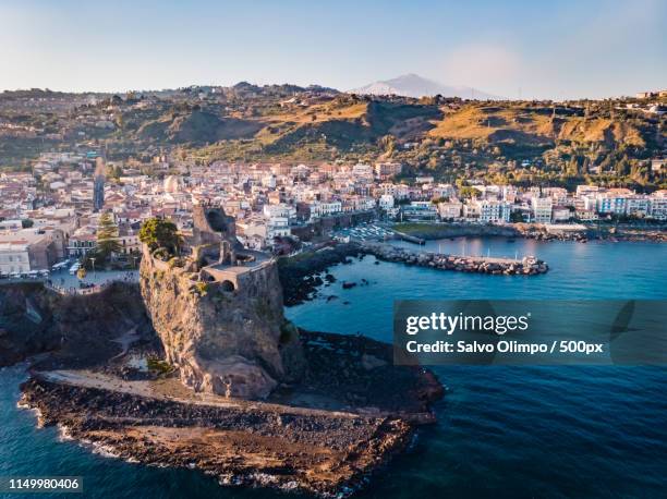 sicily, aci castello - catania stock-fotos und bilder