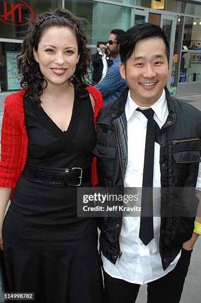 Kate Kelton and Bobby Lee during "Kickin' It Old Skool" Los Angeles Premiere - Red Carpet at ArcLight in Los Angeles, California, United States.