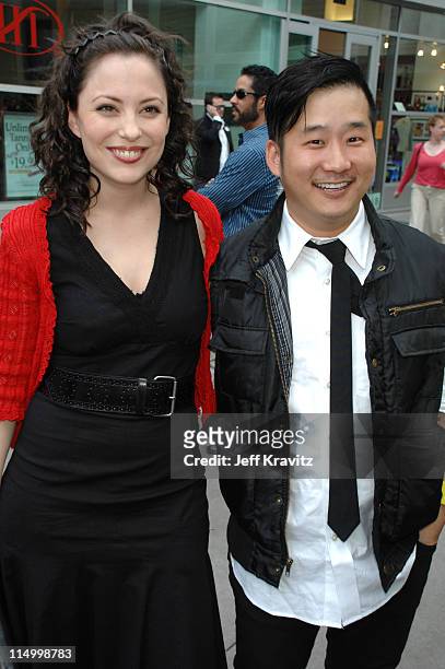Kate Kelton and Bobby Lee during "Kickin' It Old Skool" Los Angeles Premiere - Red Carpet at ArcLight in Los Angeles, California, United States.