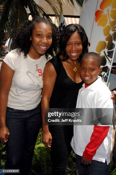 Regina King and Ian Alexander Jr during "Surf's Up" Los Angeles Premiere - Red Carpet at Mann Village Theater in Westwood, California, United States.