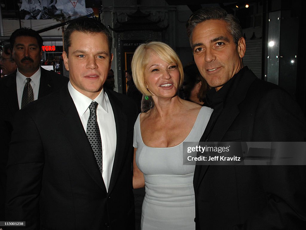 George Barkin Matt Damon, Ellen Barkin and George Clooney during