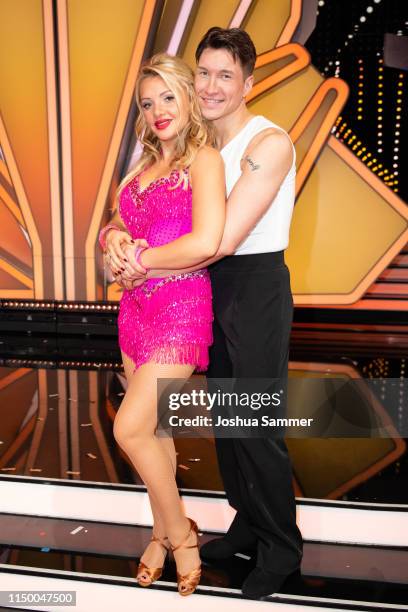 Evelyn Burdecki and Evgeny Vinokurov are seen during the 8th show of the 12th season of the television competition "Let's Dance" on May 17, 2019 in...