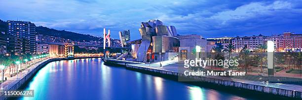 cityscape at dusk - bilbao stock pictures, royalty-free photos & images