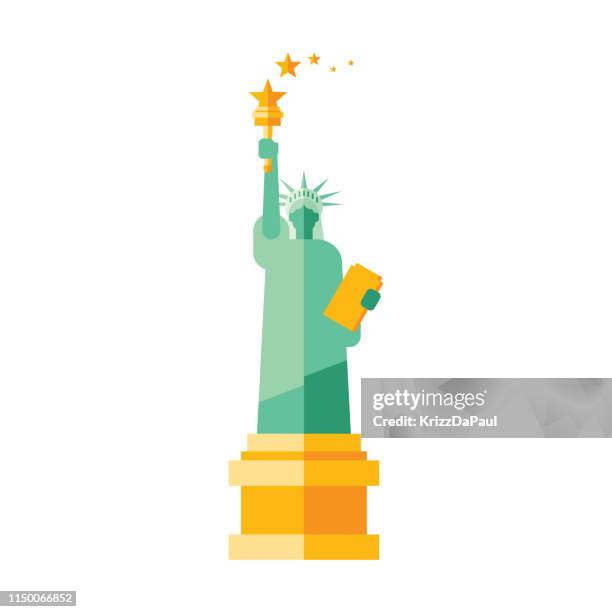 stockillustraties, clipart, cartoons en iconen met vrijheidsbeeld - statue of liberty