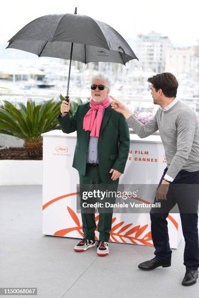 Pedro Almodovar attends the photocall for "Pain And Glory " during the 72nd annual Cannes Film Festival on May 18, 2019 in Cannes, France.