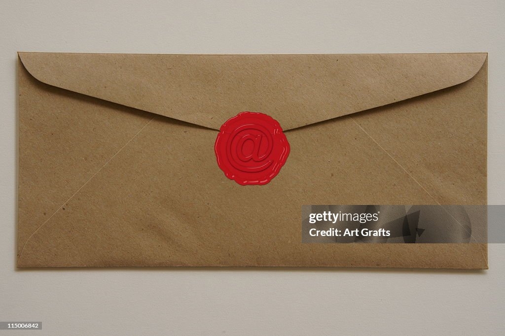 Sealed Brown Email Envelope