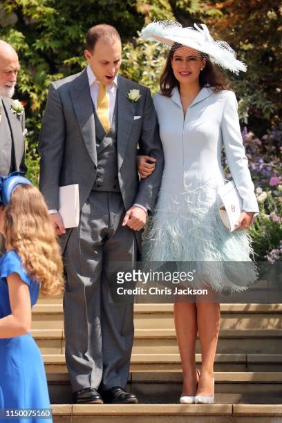 Lord Frederick Windsor and Sophie Winkleman after the wedding of Lady Gabriella Windsor and Mr Thomas Kingston at St George's Chapel on May 18, 2019...