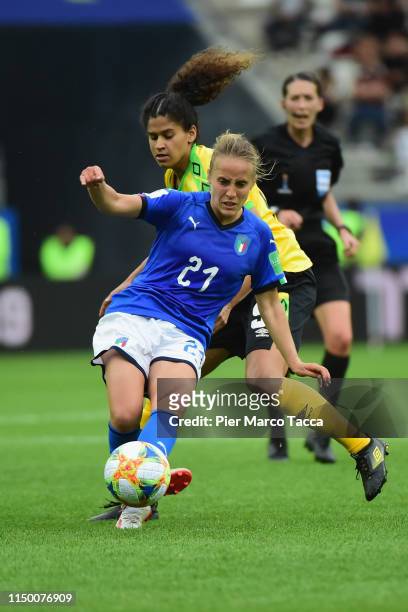 Valentina Cernoia of Italy pulls the ball during the 2019 FIFA Women's World Cup France group C match between Jamaica and Italy at Stade Auguste...