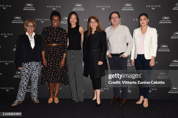 Claudia Eller, Jacqueline Coley, Anita Gou, Stacy L. Smith, Michael Barker and Kirstin Benson attend Kering Talks Women In Motion at Hotel Majestic...