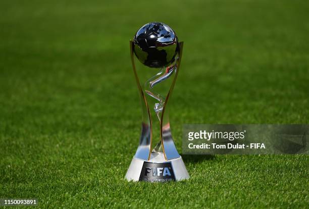 General view of FIFA U-20 World Cup Poland 2019 trophy on May 18, 2019 in Lodz, Poland.