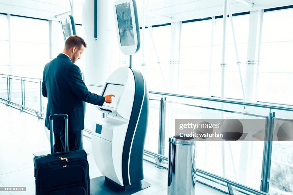 Businessman at an airport.