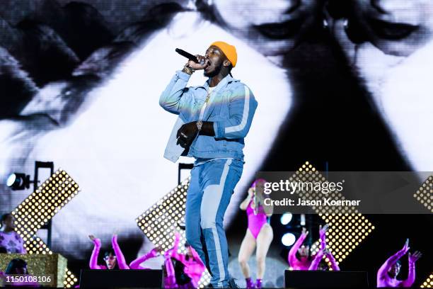 Pardi performs on stage with Cardi B during day one of Rolling Loud at Hard Rock Stadium on May 10, 2019 in Miami Gardens, Florida.